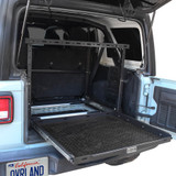 Cargo Storage Rack with Shelf and Sliding Extension for Jeeps and SUVs 3 Quarter