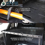 Cargo Storage Rack with Shelf and Sliding Extension for Jeeps and SUVs Tie Downs