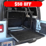 Cargo Storage Rack with Shelf and Sliding Extension for Jeeps and SUVs 3 Quarter
