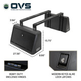 Pod Rack Universal Bed Storage System with Adjustable Crossbars and Lock Latches Dimensions