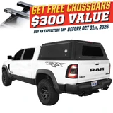 Expedition Truck Cap for 2019-2027 Ram 1500 5.7 ft Bed (New Body) - Full Wing Doors 3 Quarter
