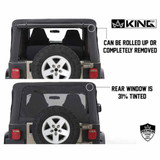 14010135 King 4WD Premium Replacement Soft Top With Upper Doors, Black Diamond With Tinted Windows, Jeep Wrangler TJ 1997-2006