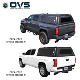 Expedition Truck Cap for 2024-2027 Toyota Tacoma 5 ft & 6 ft Beds - Full Wing Doors & 3rd Brake Light Applications