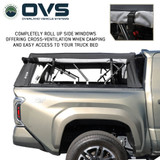 Explorer Soft Shell for 2024-2026 Toyota Tacoma 5 ft Bed - Black Canvas with Aluminum Frame Side Open