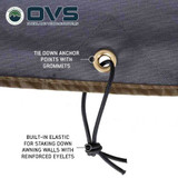 HD Nomadic 270 LTE Awning Walls - Dark Grey with Green Trim Elastic