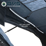 XD K2 Clam Shell Pop Up 2 Person Aluminum Hard Shell Roof Top Tent, Blue Body & Black Rainfly Light Strip