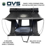 XD K2 Clam Shell Pop Up 2 Person Aluminum Hard Shell Roof Top Tent, Blue Body & Black Rainfly Front