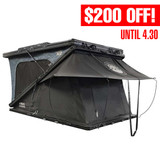 XD K2 Clam Shell Pop Up 2 Person Aluminum Hard Shell Roof Top Tent, Blue Body & Black Rainfly 3 Quarter