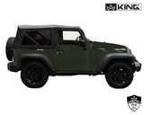 14010335 King 4WD Premium Replacement Soft Top, Black Diamond With Tinted Windows, Jeep Wrangler JK 2 Door 2007-2009
