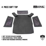 14010335 King 4WD Premium Replacement Soft Top, Black Diamond With Tinted Windows, Jeep Wrangler JK 2 Door 2007-2009