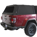 Explorer Soft Shell for 2020-2026 Jeep Gladiator 5 ft Bed - Black Canvas with Aluminum Frame 3 Quarter