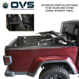 Explorer Soft Shell for 2020-2026 Jeep Gladiator 5 ft Bed - Black Canvas with Aluminum Frame Collapsed Side