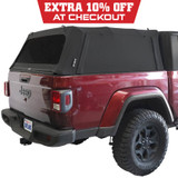 Explorer Soft Shell for 2020-2026 Jeep Gladiator 5 ft Bed - Black Canvas with Aluminum Frame 3 Quarter