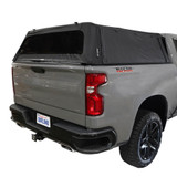 Explorer Soft Shell for 2019-2026 GM 1500 5.8 ft Bed - Black Canvas with Aluminum Frame 3 Quarter