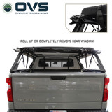 Explorer Soft Shell for 2019-2026 GM 1500 5.8 ft Bed - Black Canvas with Aluminum Frame Open