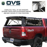 Explorer Soft Shell for 2019-2026 RAM 1500 5.7 ft Bed - Black Canvas with Aluminum Frame Open 3 Quarter