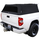 Explorer Soft Shell for 2007-2021 Toyota Tundra 5.5 ft Bed - Black Canvas with Aluminum Frame 3 Quarter