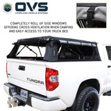 Explorer Soft Shell for 2007-2021 Toyota Tundra 5.5 ft Bed - Black Canvas with Aluminum Frame 3 Quarter Open