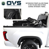 Explorer Soft Shell for 2022-2026 Toyota Tundra 5.5 ft Bed - Black Canvas with Aluminum Frame Collapsed Side