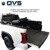 Explorer Soft Shell for 2022-2026 Toyota Tundra 5.5 ft Bed - Black Canvas with Aluminum Frame 3 Quarter Collapsed
