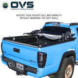 Explorer Soft Shell for 2016-2023 Toyota Tacoma 5 ft Bed - Black Canvas with Aluminum Frame Collapsed 3 Quarter