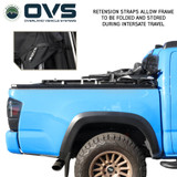 Explorer Soft Shell for 2016-2023 Toyota Tacoma 5 ft Bed - Black Canvas with Aluminum Frame Collapsed Side