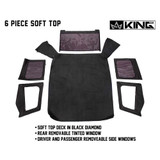 14011235 King 4WD Premium Replacement Soft Top, Black Diamond With Tinted Windows, Jeep YJ 1987-1995 Wrangler