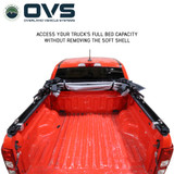 Explorer Soft Shell for 2019-2023 Ford Ranger 5 ft Bed - Black Canvas with Aluminum Frame Rear Collapsed