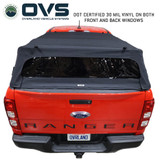Explorer Soft Shell for 2019-2023 Ford Ranger 5 ft Bed - Black Canvas with Aluminum Frame Rear Closed