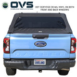 Explorer Soft Shell for 2024-2026 Ford Ranger 5 ft Bed - Black Canvas with Aluminum Frame Rear Closed