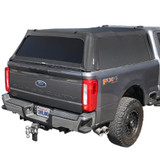 Explorer Soft Shell for 2017-2026 Ford F-250 / F-350 6.8 ft Bed - Black Canvas with Aluminum Frame 3 Quarter