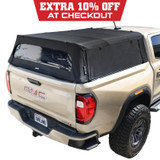 Explorer Soft Shell for 2015-2026 GM Colorado / Canyon 5 ft Bed - Black Canvas with Aluminum Frame 3 Quarter