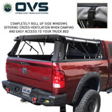 Explorer Soft Shell for 2009-2027 RAM 2500/3500 6.4 ft Bed - Black Canvas with Aluminum Frame 3 Quarter Open