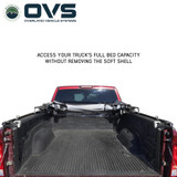 Explorer Soft Shell for 2009-2027 RAM 2500/3500 6.4 ft Bed - Black Canvas with Aluminum Frame Rear Collapsed