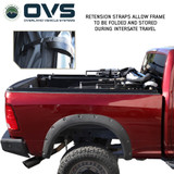 Explorer Soft Shell for 2009-2026 RAM 2500/3500 6.4 ft Bed - Black Canvas with Aluminum Frame Side Collapsed