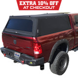 Explorer Soft Shell for 2009-2026 RAM 2500/3500 6.4 ft Bed - Black Canvas with Aluminum Frame 3 Quarter