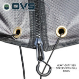XD Nomadic 270 Grey Hex Awning Wall Kits - Reflective Overlay with Black Out Undercoats Zipper