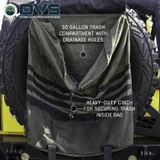 Extra Large Trash Bag Tire Mount - #16 Waxed Canvas Universal Installed