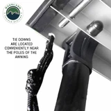 HD Nomadic 90 Degree Awning - Grey Body, Green Trim & Black Travel Cover Guide Line Attachment Point