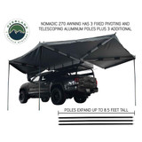 Nomadic Awning 270 Degree - Driver Side Dark Gray Awning With Black Cover poles