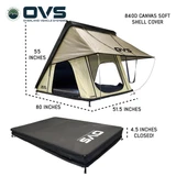 LD TMAC 2 Person Clamshell Roof Top Tent - Canvas Shell with Lightweight Aluminum Dimensions