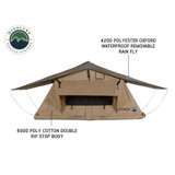 18119933 OVS TMBK 3 Person Roof Top Tent with Green Rain Fly Side View