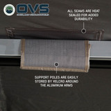 HD Nomadic 270 Degree Awning - Passenger Side - Dark Gray Awning With Black Cover Velcro Strap