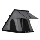 HD Mamba Clam Shell Aluminum Hard Shell Roof Top Tent, Grey Body & Green Trim 3/4