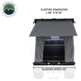 HD Mamba Clam Shell Aluminum Hard Shell Roof Top Tent, Grey Body & Green Trim dimensions