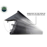 HD Mamba Clam Shell Aluminum Hard Shell Roof Top Tent, Grey Body & Green Trim set up