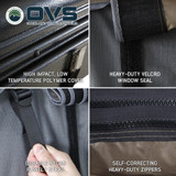 HD Bushveld 4 Person Cantilever Hard Shell Roof Top Tent Grey Body & Tan Rainfly Close Up