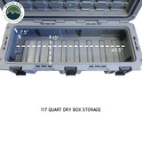 D.B.S. - Dark Grey 117 QT Dry Box With Drain and Bottle Opener dimensions
