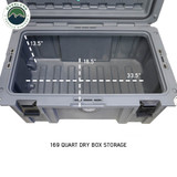 D.B.S. - Dark Grey 169 QT Dry Box with Wheels, Drain, and Bottle Opener dimensions