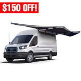 Overland Vehicle Systems 180 Awning with Bracket Kit for Mid - High Roofline Vans